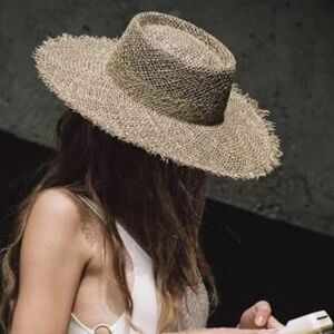 Lack Of Color Sunnydip Fray Boater Hat Medium 57cm